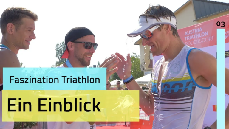 Faszination Triathlon - Ein Einblick. Athleten feiern ihren Erfolg.
