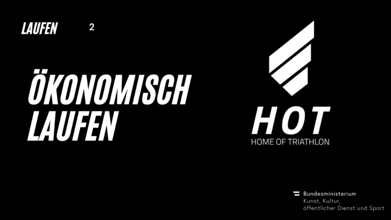 Titel "ökonomisch laufen" auf schwarzem Hintergrund. Daneben das "HOT"-Logo.