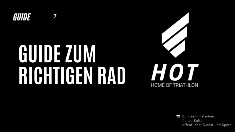Titel "Guide zum richtigen Rad" ist auf schwarzem Hintergrund zu sehen. Daneben das "HOT"-Logo.