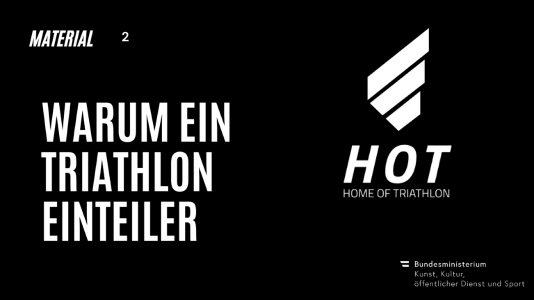 Titel "Warum ein Triathlon Einteiler" auf schwarzem Hintergrund. Daneben das "HOT"-Logo.
